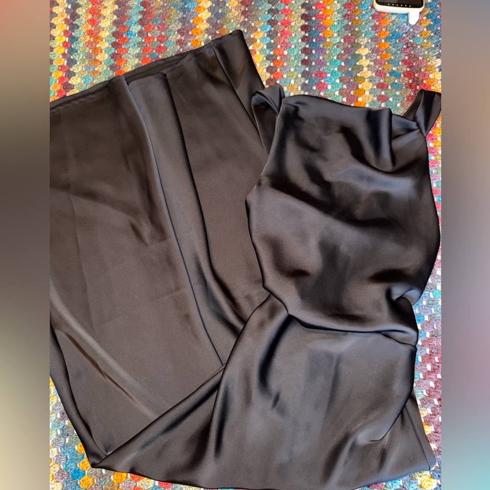 Black Satin Slip Dress